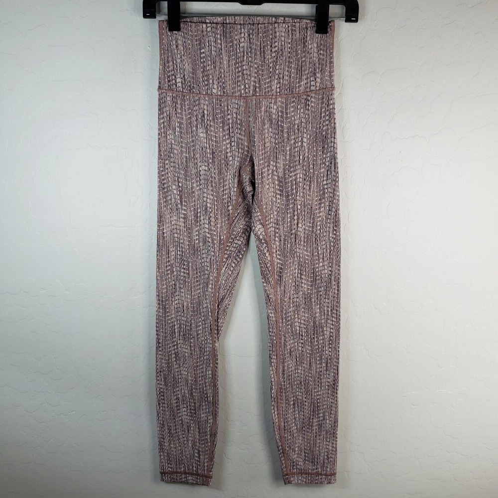 Lululemon Leggings Women Size 4 Rose Wunder Under Style Activewear Pants W5CAJS